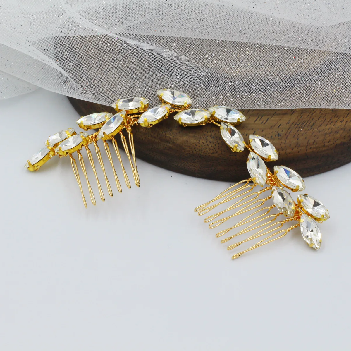 Новое поступление 2022, свадебная расческа для волос «конский глаз» со стразами, свадебные аксессуары для волос оптом для женщин