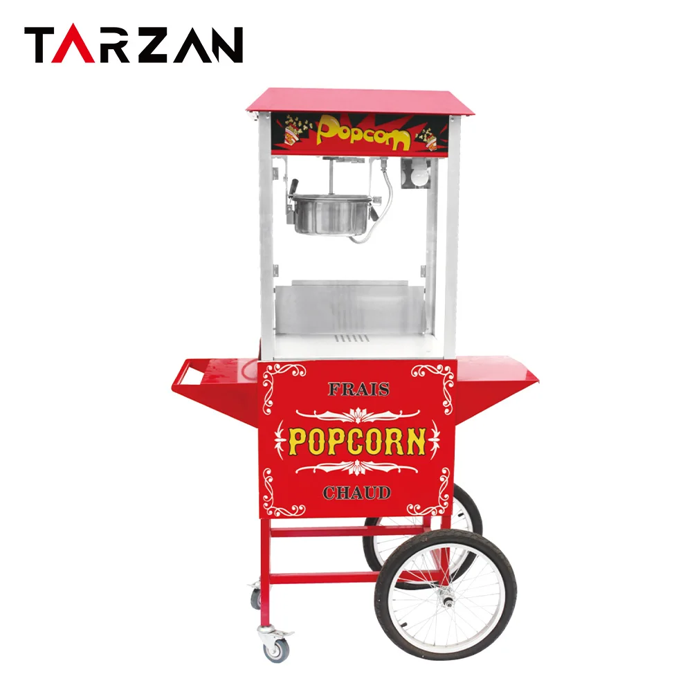 Commercial High quality Automatic 8oz Popcorn Machine with cart single Kettle Popcorn Making Machine manufacture