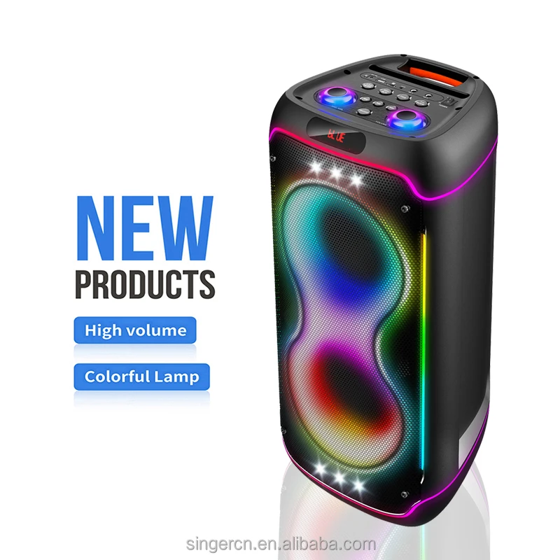 WGY-6626 High Quality Sound Loudspeaker Dual Inch Portable Party  Speaker Powerful Bass Wireless Speaker
