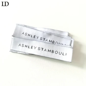 customized fabric sewing clothing labels for garment brand logo woven label with personalized name clothes tags for dress label