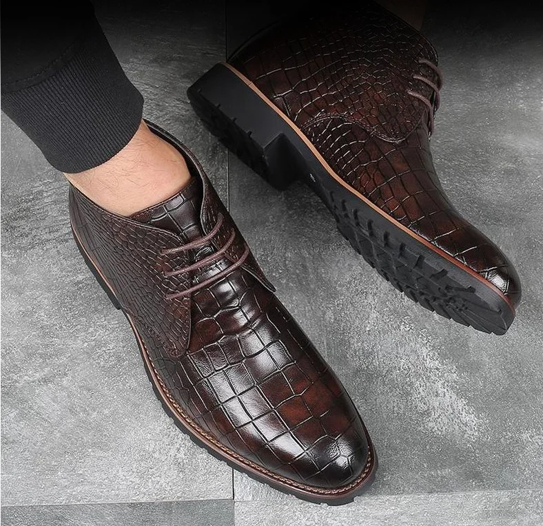 New Style Men Casual Shoes for Outwear Solid Color Plus Size Autumn Genuine Leather Boots