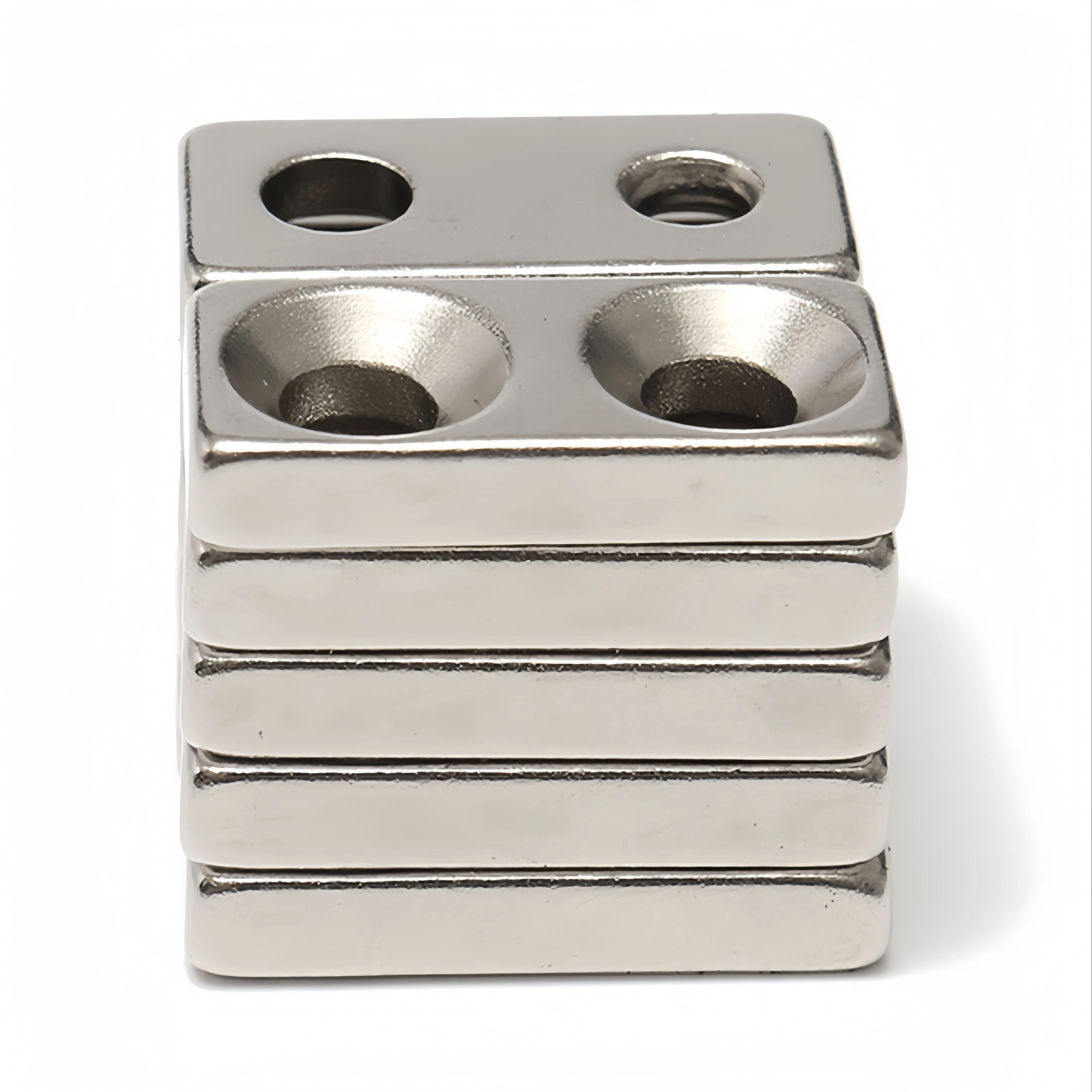 Strong Magnetic Square with Countersunk Hole Neodymium Magnet Rectangular Sheet Door Magnets for Furniture Cabinet Doors