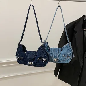 Women's Bag 2026 New Style Women's Bag Fashionable Retro Spicy Girl Women's Bag Denim Bag Armpit Bag Simple Women's Shoulder Bag