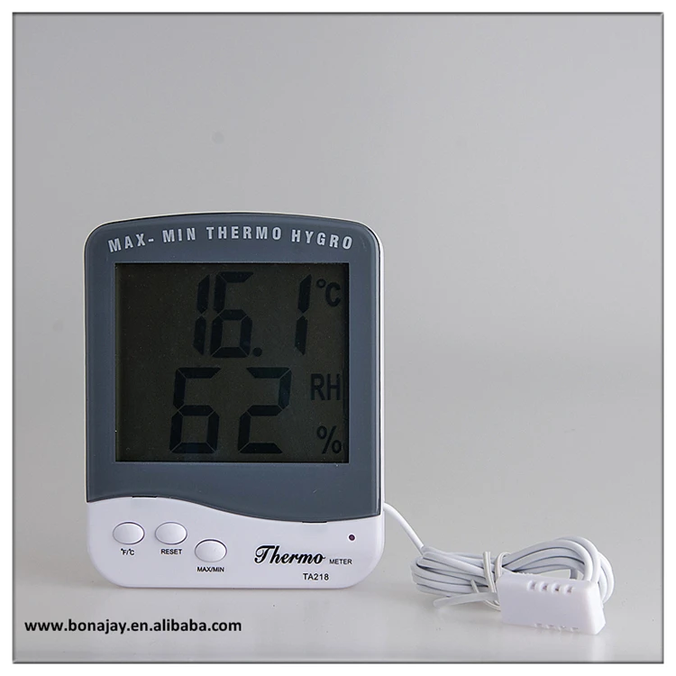 Indoor & Outdoor Digital Thermometer Electronic Hygrometer Household With  1.5 Meter Probe TA218C household thermometers
