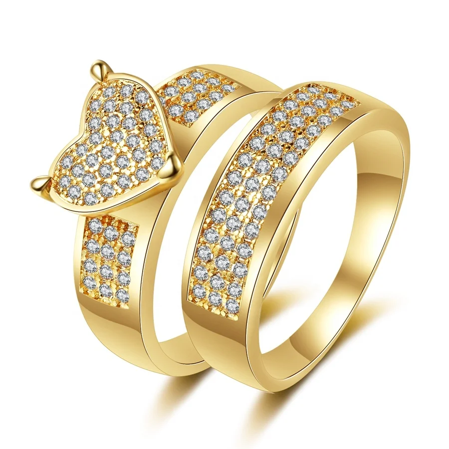 Luxury 18K Gold Plated Proposal Ring with Micro Diamond Inlay