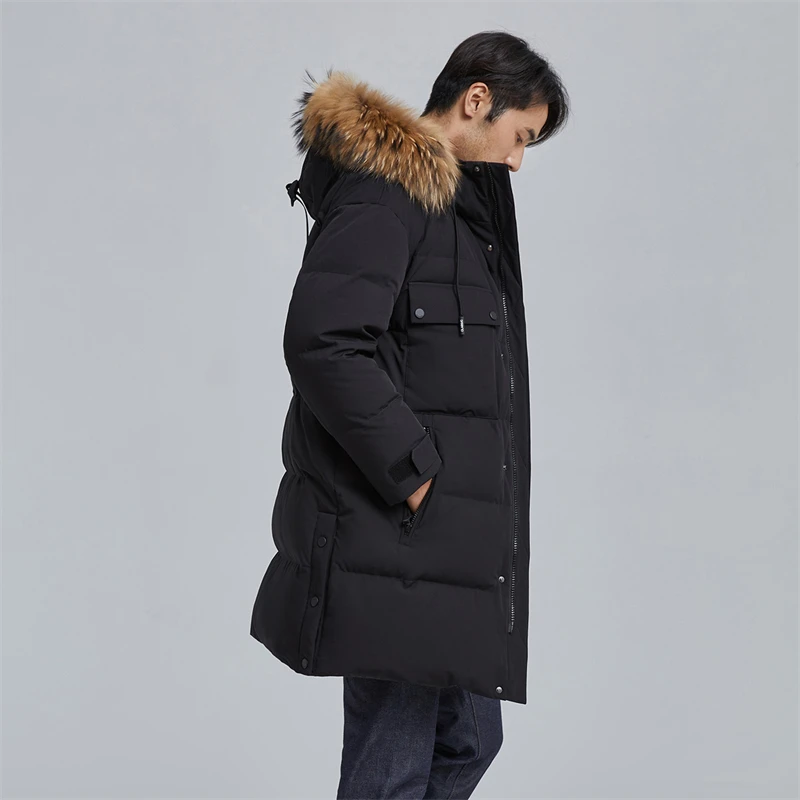 Warm And Thick Winter Down Coat With Fur Collar Mens Bubble Jacket ...