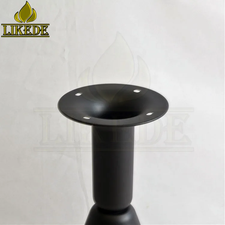 New Black Cast Iron Trumpet Conical Round Steel Table Leg Decorative Outdoor Coffee Table Leg