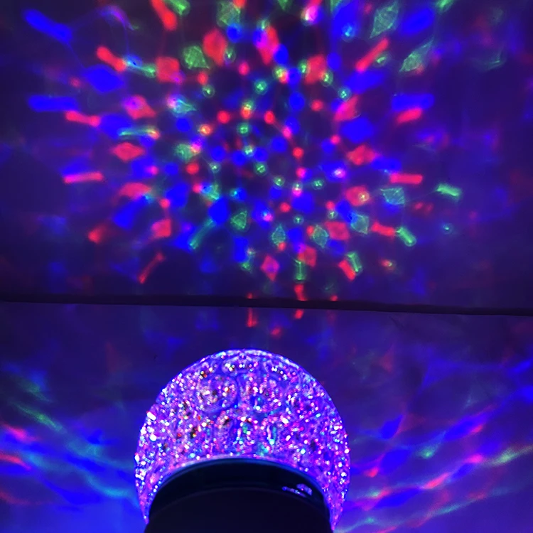 Colorful Auto Rotating Rgb Led Bulb Smart Stage Light Party Lamp Disco Crystal Magic Ball Club DJ Lights Lotus Rotating Lamp