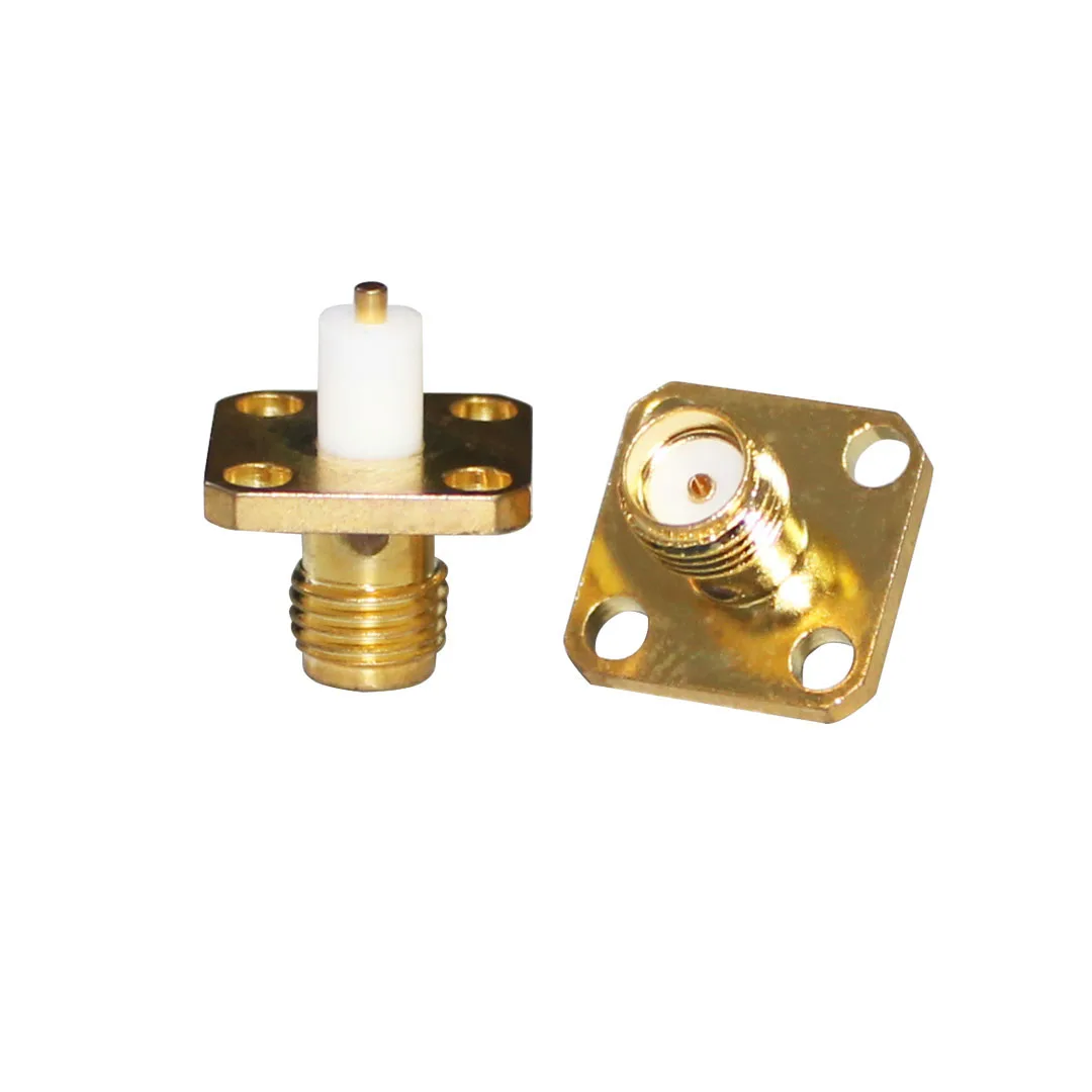 product hot sale sma kfd connector 50ohm female 4 holes flange sma connector-3