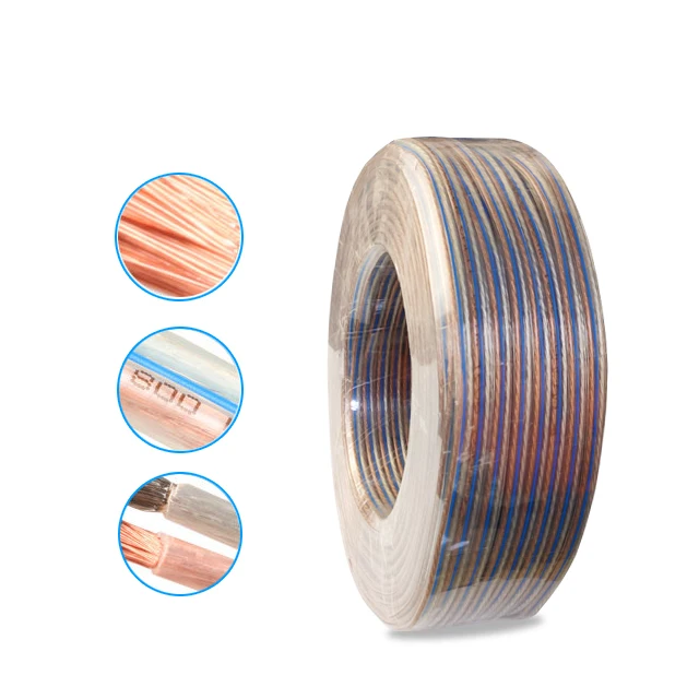 RVB 2*4.0 Square Audio Speaker Cable 800 Cores Wire for Cinema Sound System Bare Copper Tinned Copper Audio Video Cables