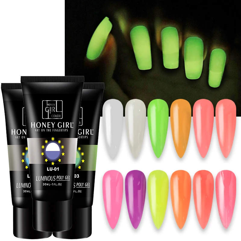 resin UV extension 12 colors luminous poly gel polish gel nail polish