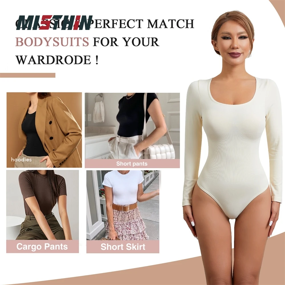 Wholesale Seamless Gym Women Long Sleeved Thong Panties Tummy Control Bodysuit Underwear Waist Trainer Shapewear Shaper factory