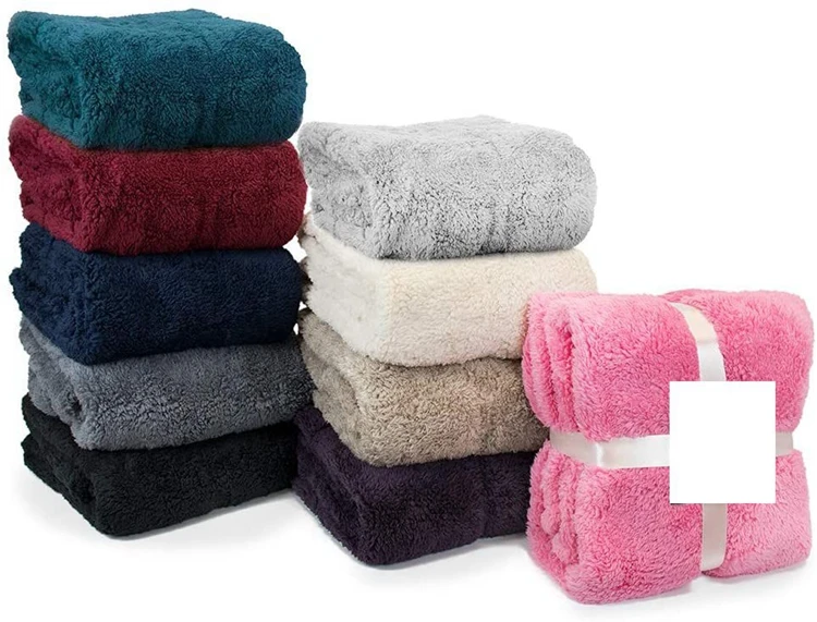 100% Polyester Soft Warm Sherpa Throw Flannel Fleece Blanket