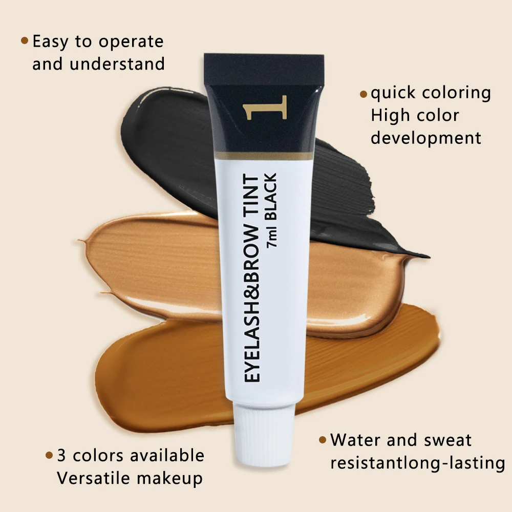 Private Label Henna Professional Eyelash Brow Dye Hybrid Tint Vegan Long Lasting Tattoo Eyebrow Eye Lash Tint Dye Custom Kit Set