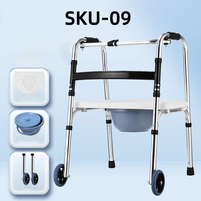 Factory Direct Sale Foldable Aluminum Alloy Walker with Wheels Walking Aids for the Disabled Direct From the Source factory