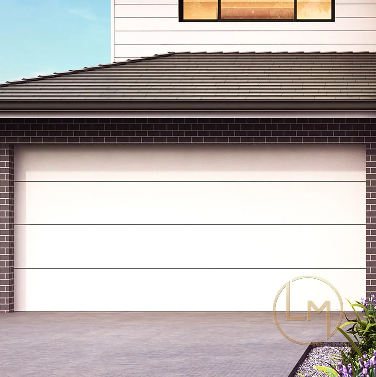Hot Sale Custom White Aluminum Electric Double 4 Panel Garage Door 9 Ft X 8 Ft Modern 16 X 7 9x7 for Villas Finished Surface