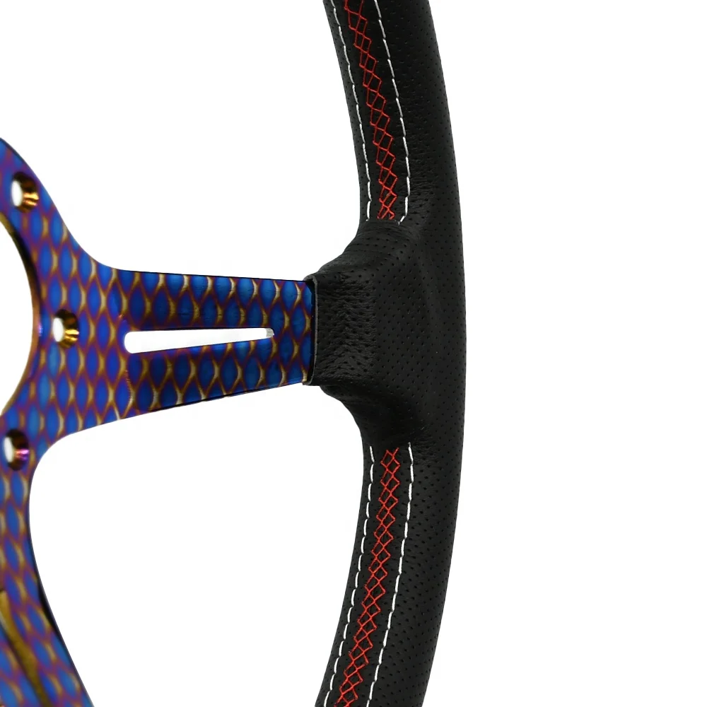 Produktbild von Lenkrad Für Rennwagen Motorsport Lenkrad, Asudaro Rennlenkräder Auto Sport Racing Drift Lenkrad 6-Loch-Lenkrad, Rallye/Drift/Race/Universal 13-Zoll Lenkrad Aus Wildleder Lenkrad Mit Pedalen Und Schaltung