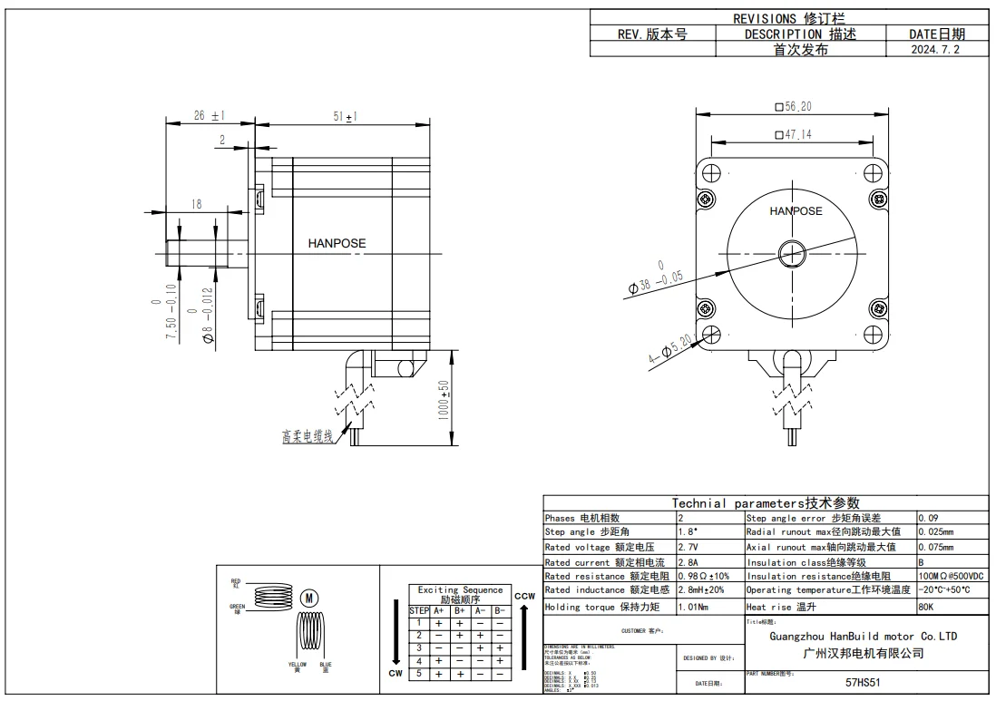 product hanposen nema23 stepper motor sewing machine 28a 126nm 56mm 23hs5628 for cnc milling machine step motor 12v-3