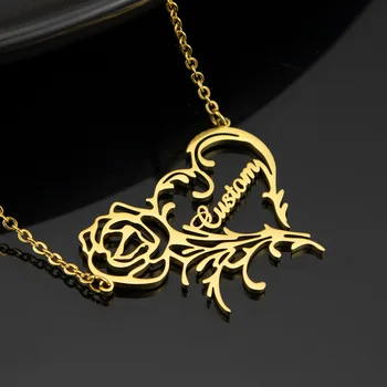 Customized Stainless Steel Necklace name necklace personalized fashion Pendant necklace women18kgold plated jewelry non tarnish