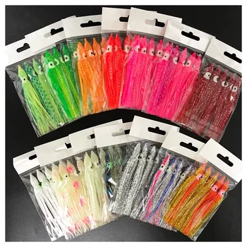 10cm Luminous Silicone and Plastic Squid Lure Octopus Skirt Soft Trolling Fishing Bait for Ocean Boat Fishing – Soft Lure – view 4