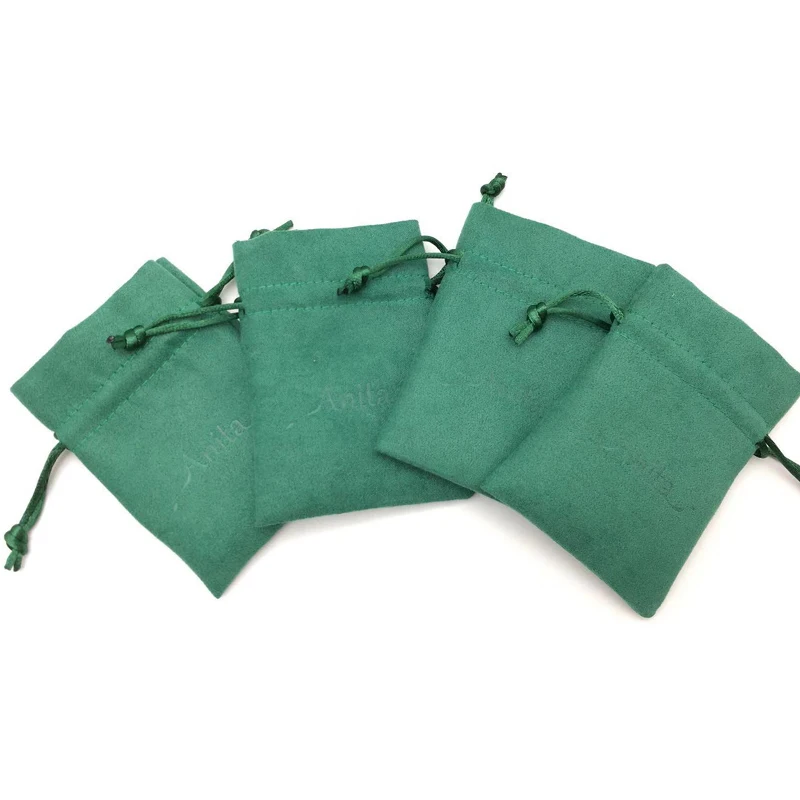 Подарочный чехол из замши для украшений с трафаретной печатью