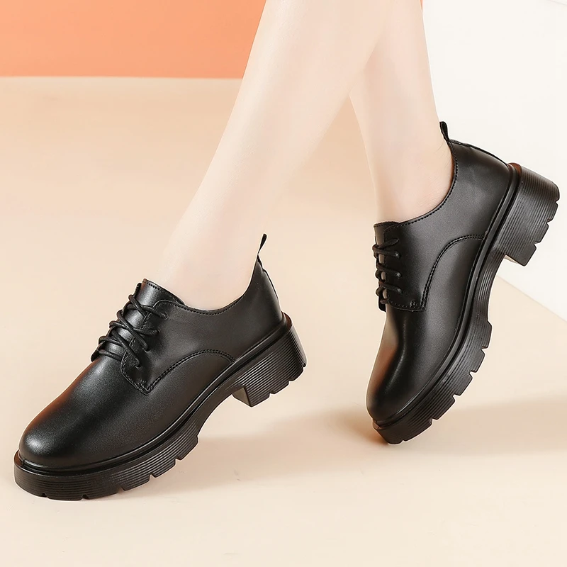 Women's Black Dress Shoes Size 35-40 Low Heel Oxford Loafers Versatile Espadrilles for Summer Winter and Autumn Office Wear Women's Black Dress Shoes Size 35-40 Low Heel Oxford Loafers Versatile Espadrilles for Summer Winter and Autumn Office Wear