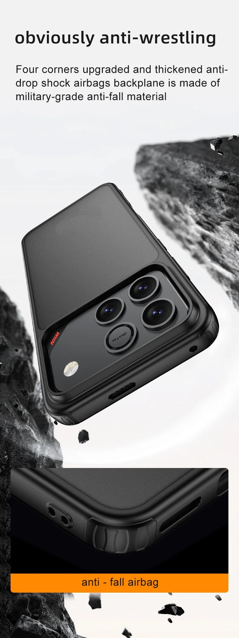 product laudtec tpupc phone case with anti yellow ultra magnetic soft feel anti fingerprint texture phone case for honor win series-10