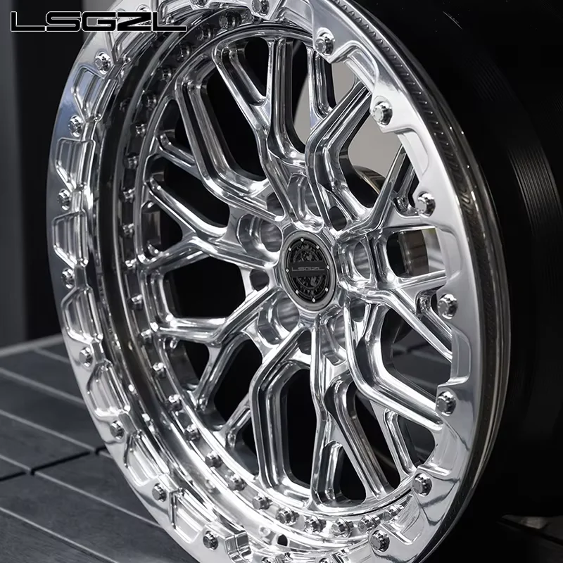 LSGZL Custom Beadlock Forged Wheel 18 20 22 24 26 Inch 5x114.3 5X120 6X139.7 Car Rim for ATV&UTV Mercedes corvette Land Rover