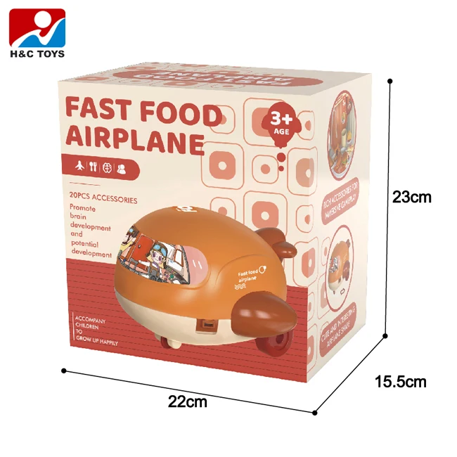 Simulation Play Hamburger Bread Shop Set Toys Cartoon Airplane Fast Food Novelty Toy