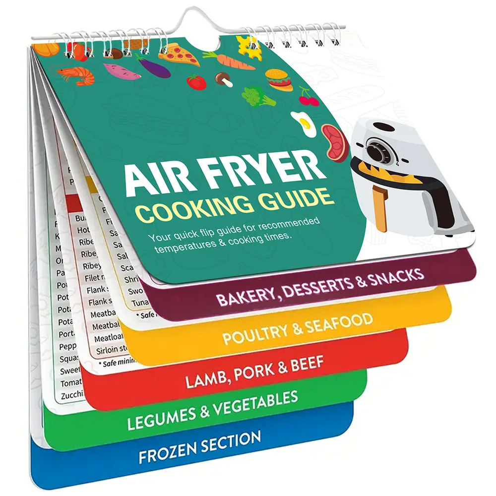 Hot Selling Air Fryer Cheat Sheet Magnets Cooking Guide Booklet Air