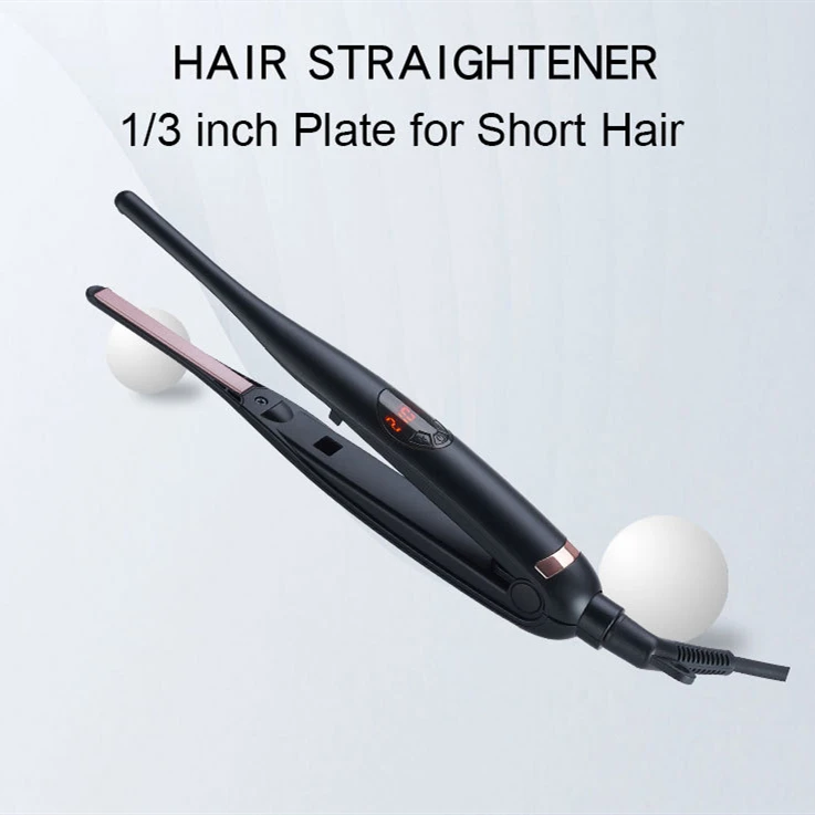 New Arrival Mini Portable Straight Curling Iron 1/3 Inch Pencil Straightener With MHC Heating Flat Iron for Man Short Hair Beard