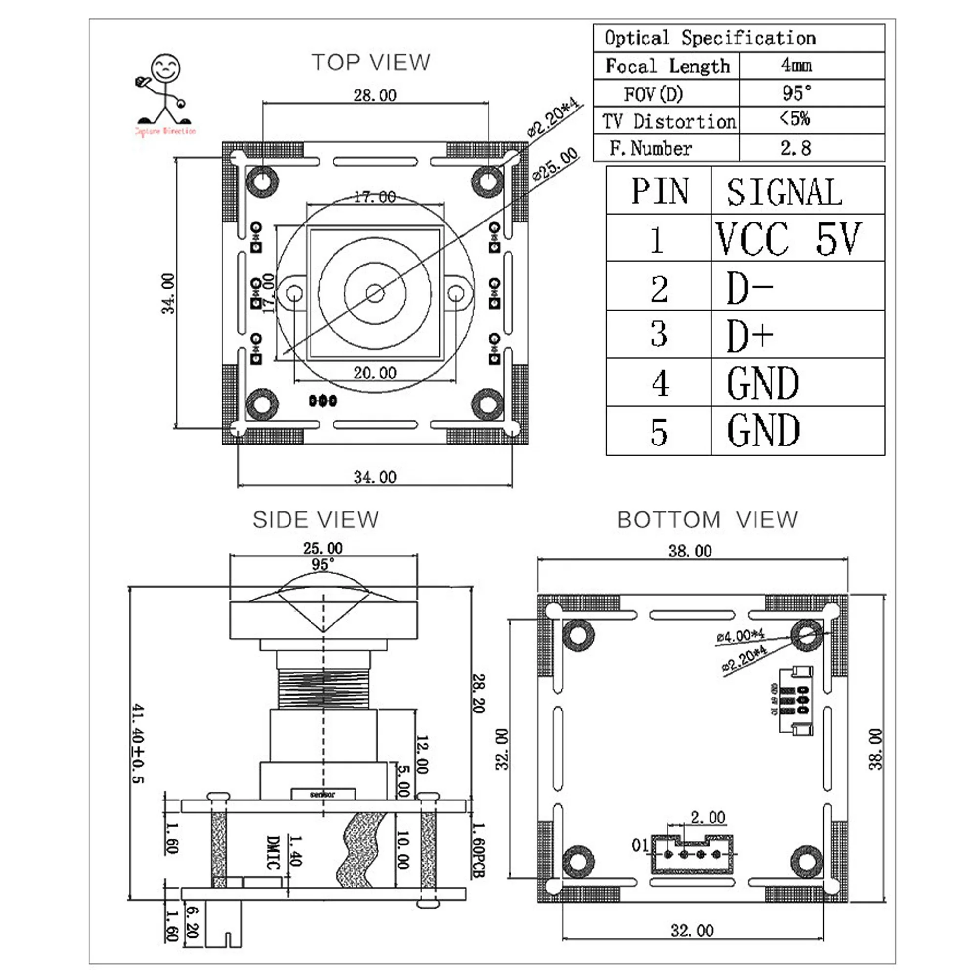 IMX678 Low Light Mini SDK USB UVC Camera Module 8MP 4K 60fps High Speed Starvis Cmos Sensor 3D Robot ATM Camera Modules
