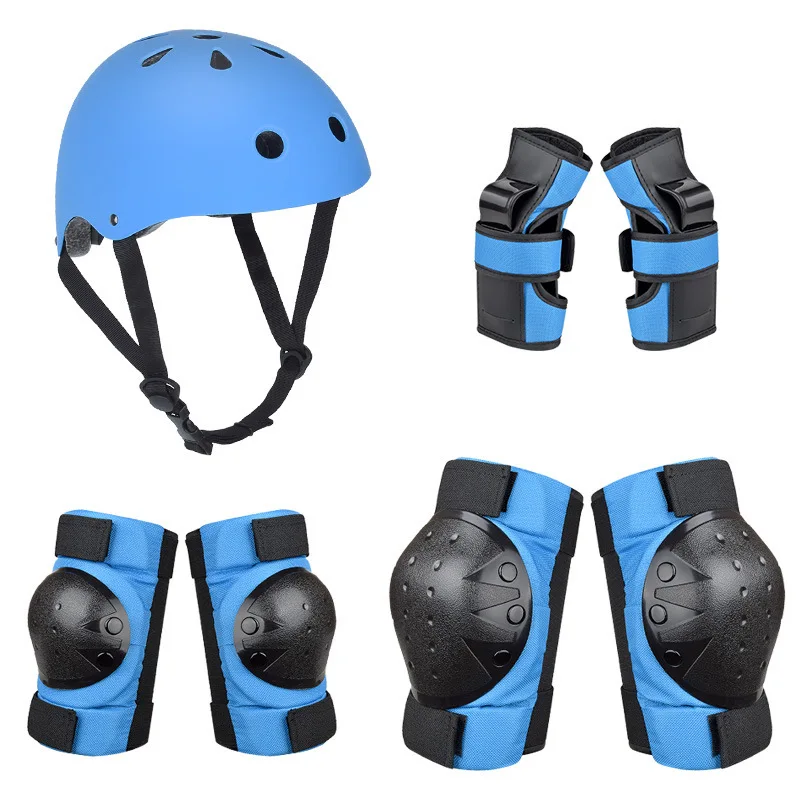 7PCS Kids Sports Safety Skating Protective Gear Set Pad Helmet Knee Elbow Wrist 