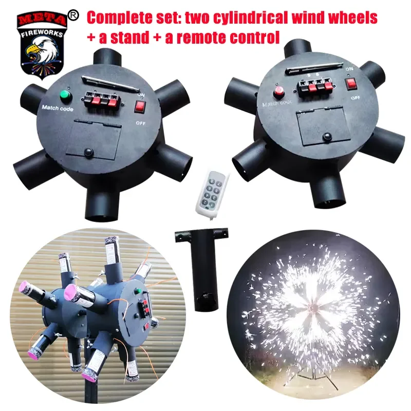 Cold Pyrotechnic Indoor Fountain Wheels Windmill Spinning Fireworks Firing System for Big Wedding Stage Party