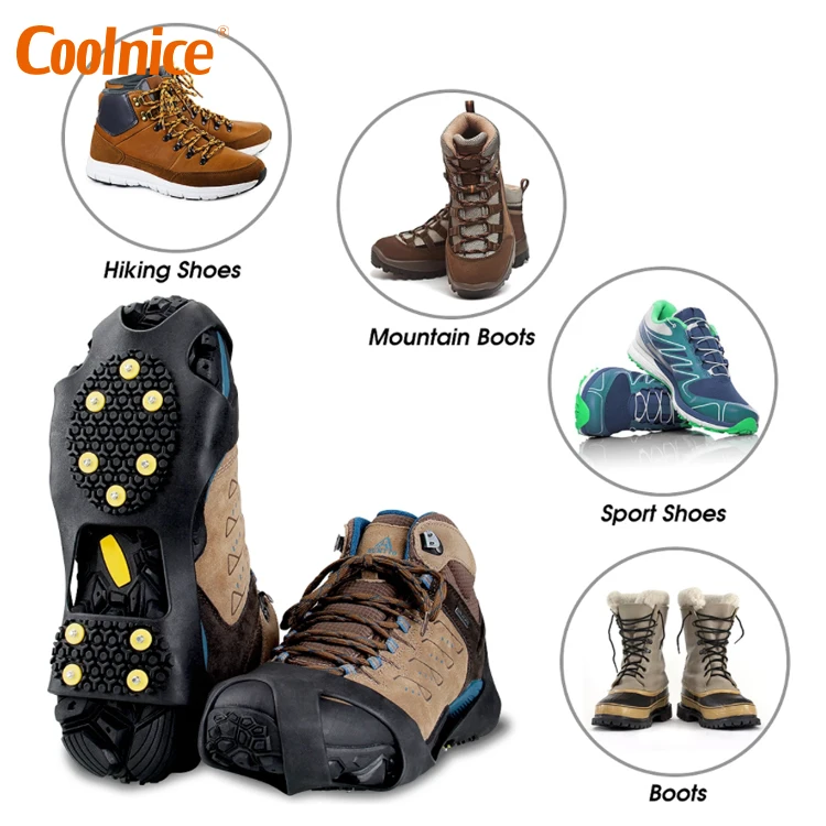 1 пара модных х 10 шпильки на нескользящей подошве ледяным скалам! Шпильке зимние комбинезоны для новорожденных теплые противоскользящие шипы Захваты бутсы поверх обуви Чехлы