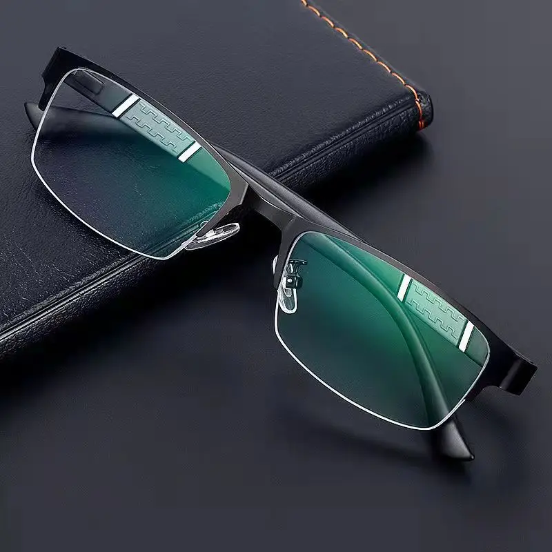 8850 Half Rim Alloy Half Frame Flexible Plastic TR90 Temple Legs Optical Eyeglasses Frame for Men and Women Eyewear