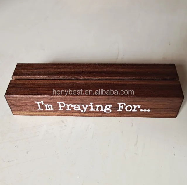 Rustic Walnut Wood Table Number Holders Photo Holder Single Slot Wooden Display Stands for Acrylic Signs