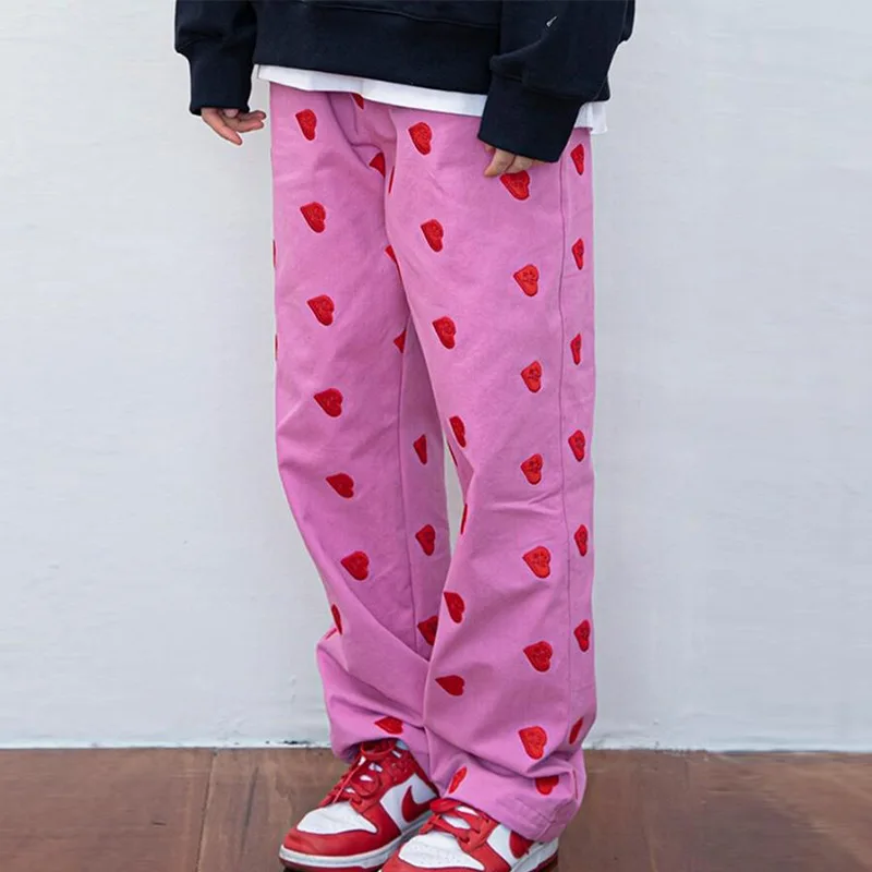 Pantalones Informales Personalizados Para Hombre,Calzas Holgadas De Pie  Ancho,Ropa De Calle A La Moda,Color Rosa - Buy Hombres Sueltos Pie Ancho  Pantalón,Calle De La Moda Pantalones De Los Hombres,Venta Al Por Mayor