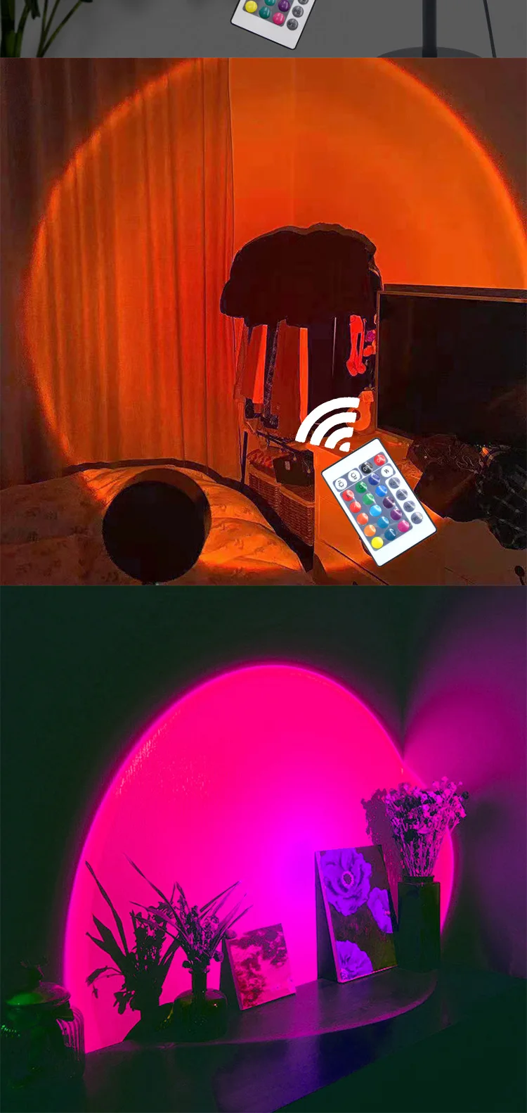 New Product High Quality Aluminum Alloy Sunset Projector Lamp Led