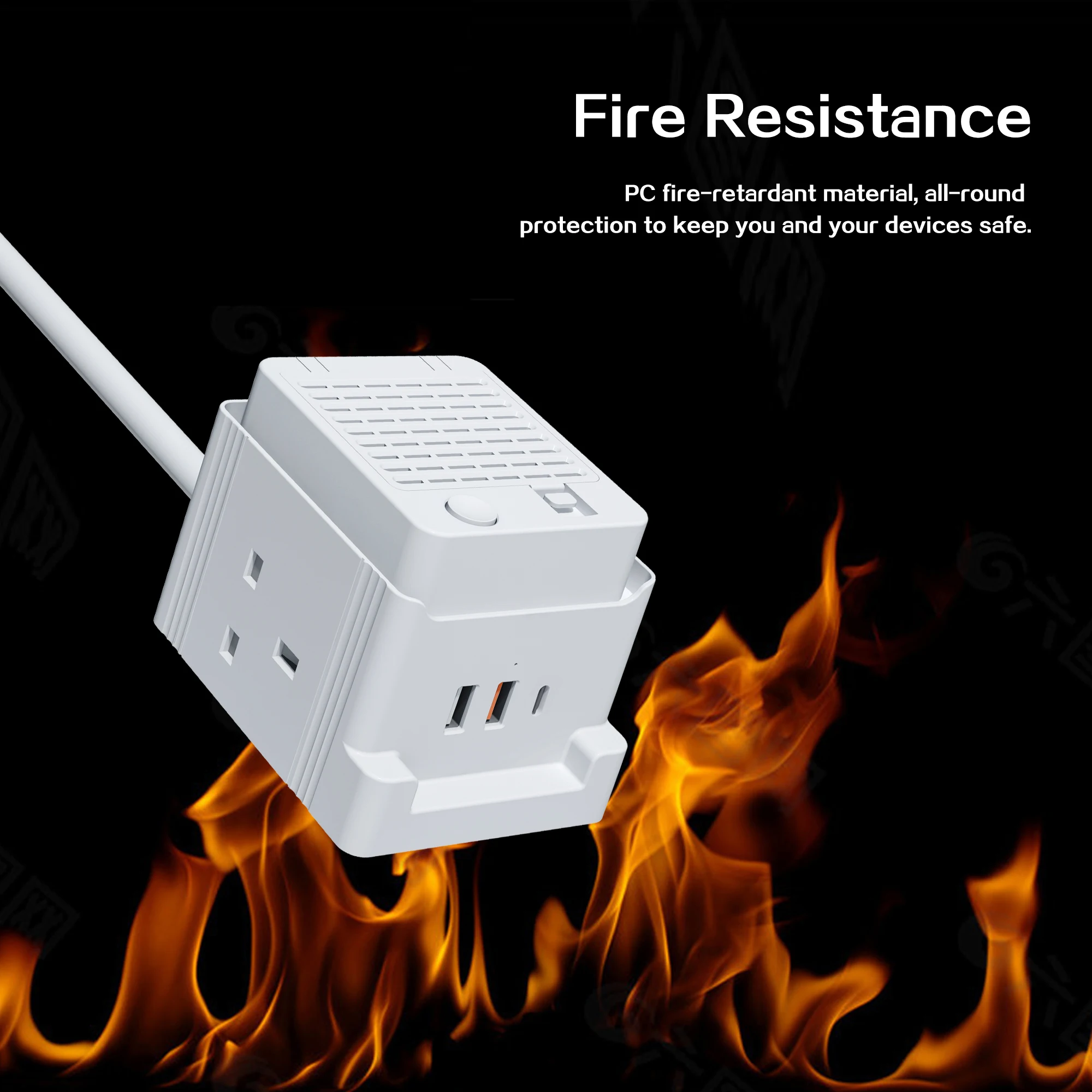 New Design Multi Uk Plug Socket 2Ac Outlets 3 Usb Ports Power Outlet Socket Extension Electric Air Purifier Uk Extension Lead