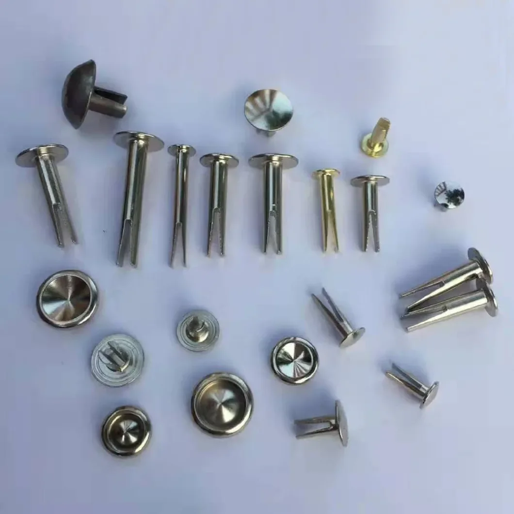 Antique Brass Metal Bifurcated Rivets Steel Split Hollow Rivets For