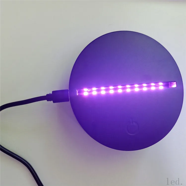 Customizable Image Modern Plastic Base 3D Acrylic Illusion LED Table Night Lamp With Touch Control