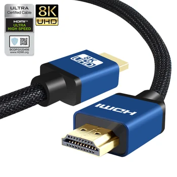 Certified 8k hdmi 2.1 cable Version Ultra High Speed 48Gbps HDMI cable 4K 8K 60HZ 120Hz resolution HDR TDR HDMI cable 8k