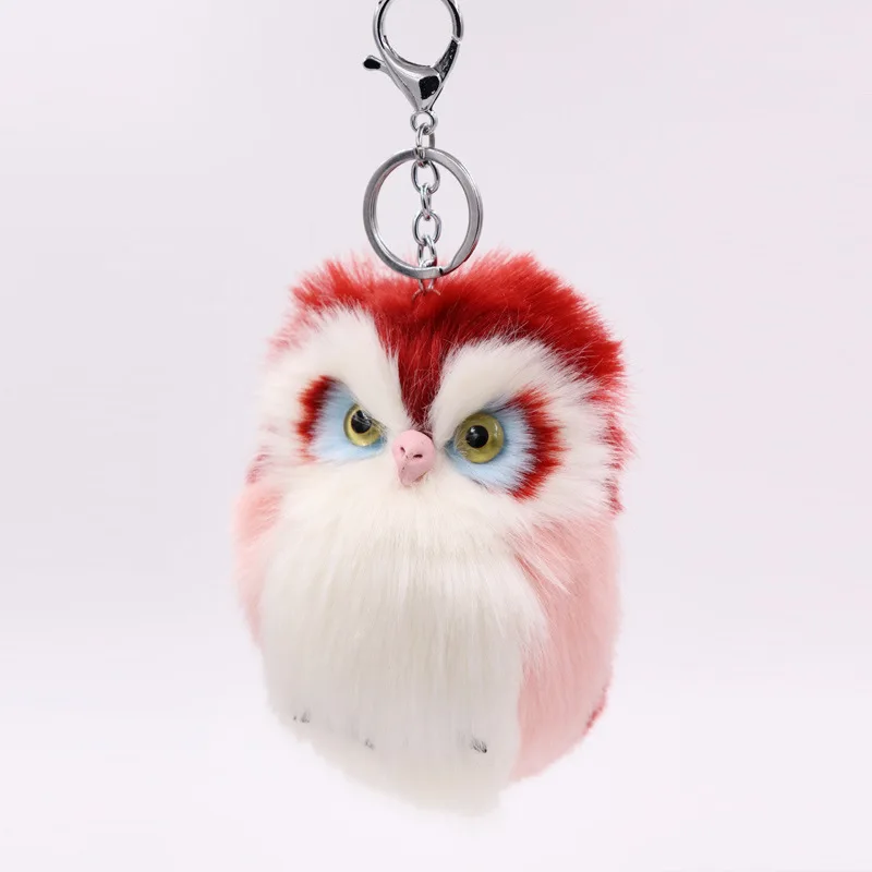 Faux Fur Owl Keychain/Bag Charm