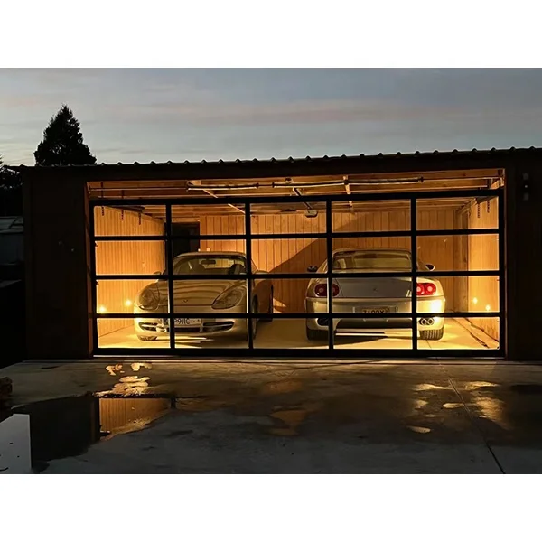 Modern Style Automatic Sectional Glass Garage Door for Home Building