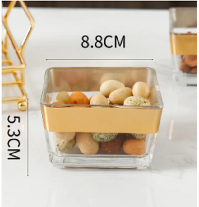 6grid Glass Snack Bowl Set Glass Candy Bowls Dish Fruit Plate Glass Sous Plat For Party Wedding