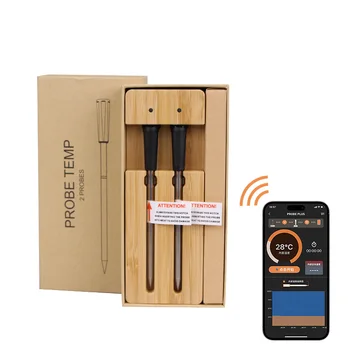 smart meat thermometer Dual Probe Wireless Bluetooth Kitchen Barbecue Thermometer Household   Food Thermometer APP-Connected
