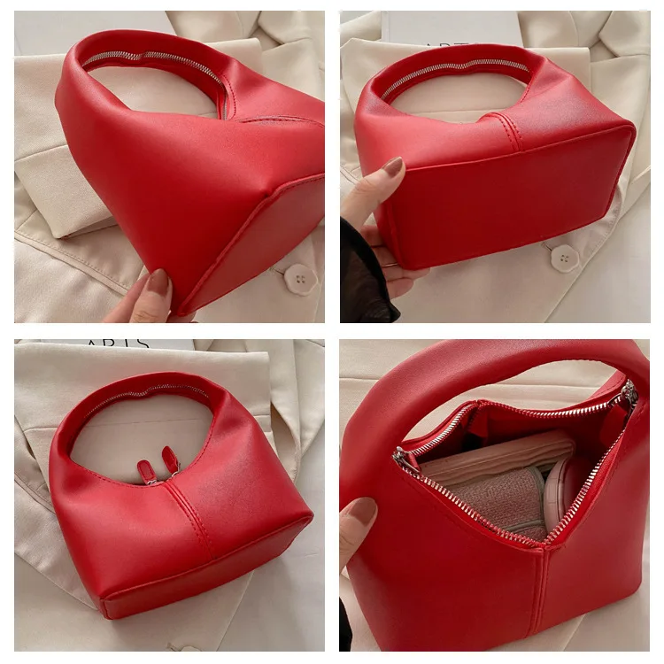 New Luxury Designer Women's Messenger Purse Handbag Soft Skin Single Strap Zip Closure Portable Polyester PU for Summer