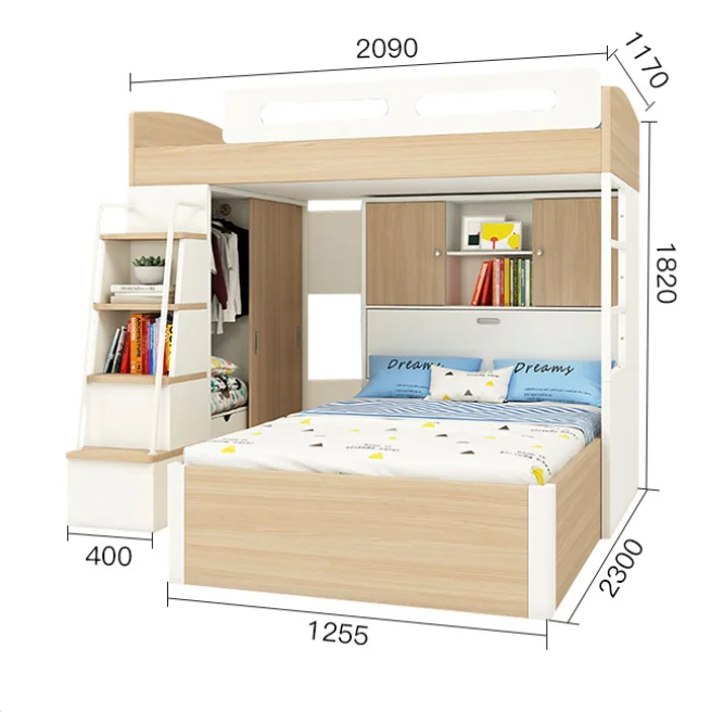 Детская мебель для спальни, современная деревянная двухъярусная кровать для детей