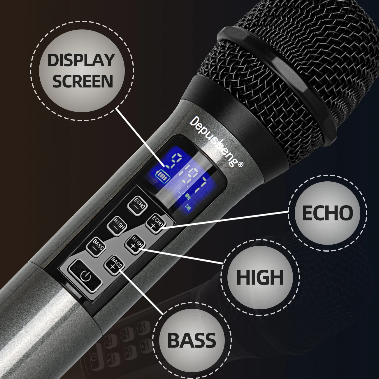 Factory Direct Sales Depusheng W4 Usb Dual  Sing2 Handheld Professional Portable Wireless Karaoke Microphone